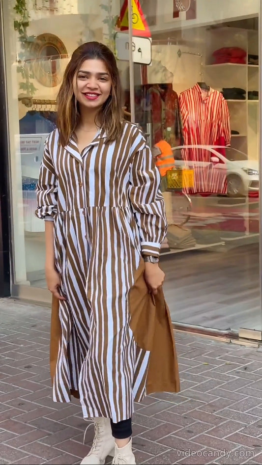 Brown Strip Western Top