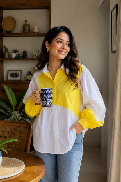 Lemon Glow Colorblock Shirt