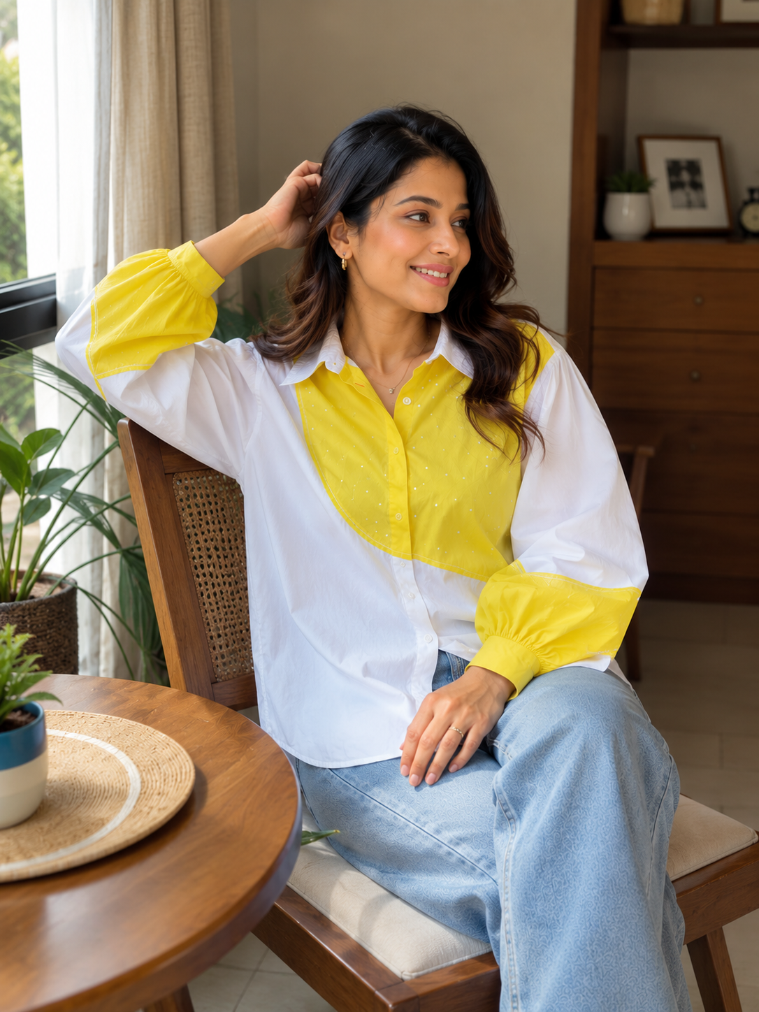 Lemon Glow Colorblock Shirt