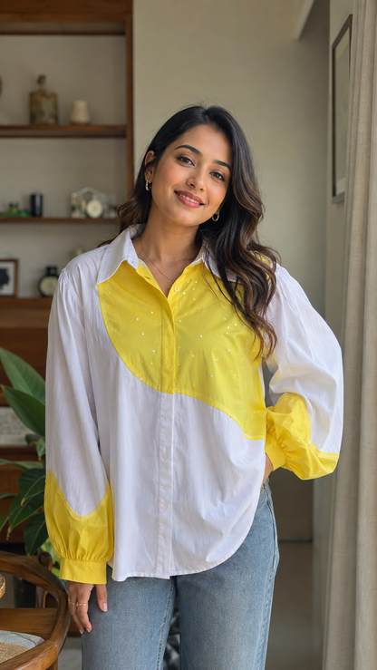 Lemon Glow Colorblock Shirt