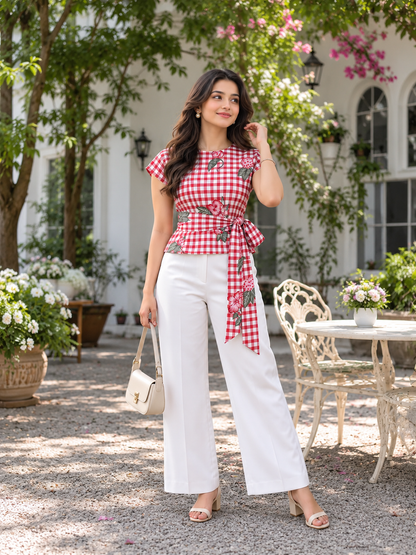 Graceful Gingham Top (Only Top)