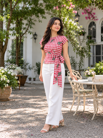 Graceful Gingham Top (Only Top)