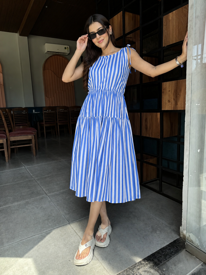 Cotton Candy Stripes Midi Dress