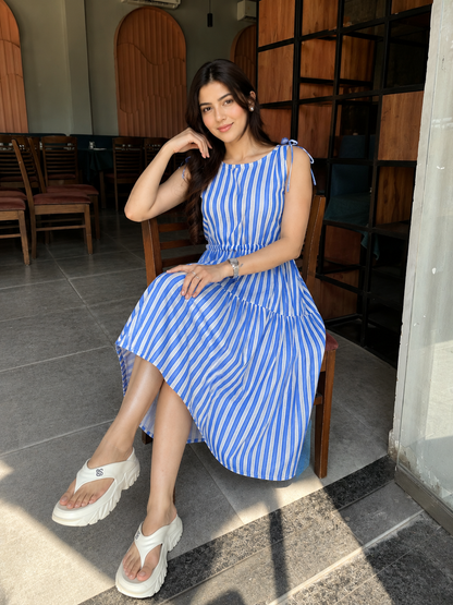 Cotton Candy Stripes Midi Dress