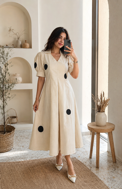 Summer Dots Cotton Midi Dress