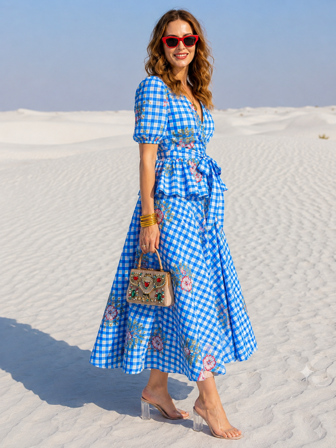 Floral Gingham Skirt Top