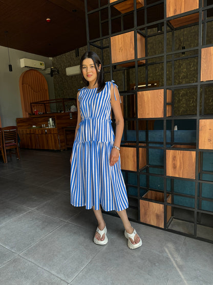Cotton Candy Stripes Midi Dress