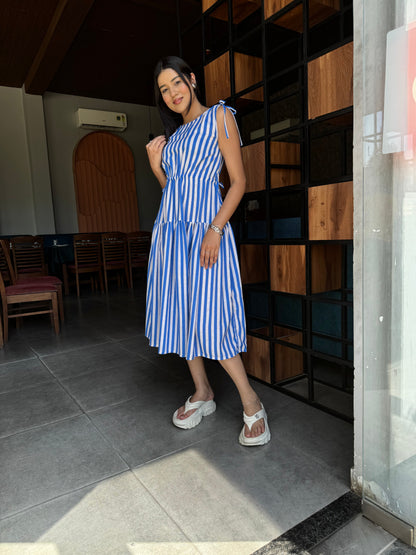 Cotton Candy Stripes Midi Dress