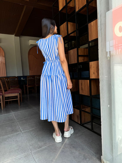 Cotton Candy Stripes Midi Dress