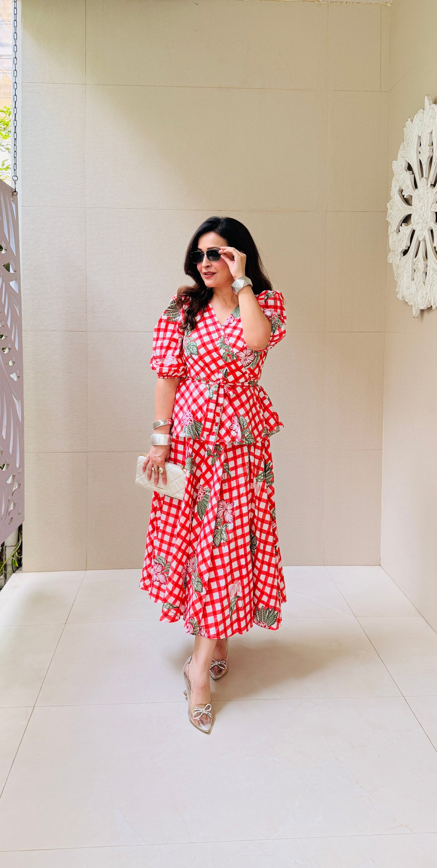 Floral Gingham Skirt Top
