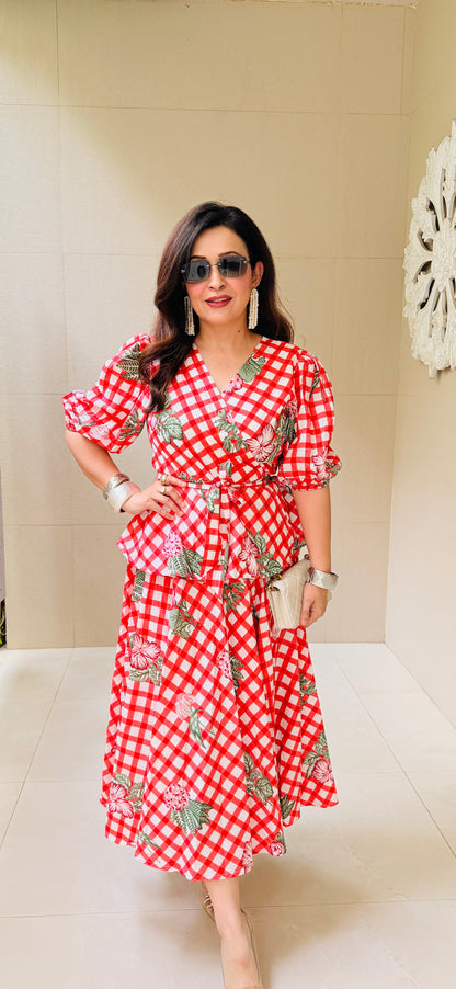 Floral Gingham Skirt Top