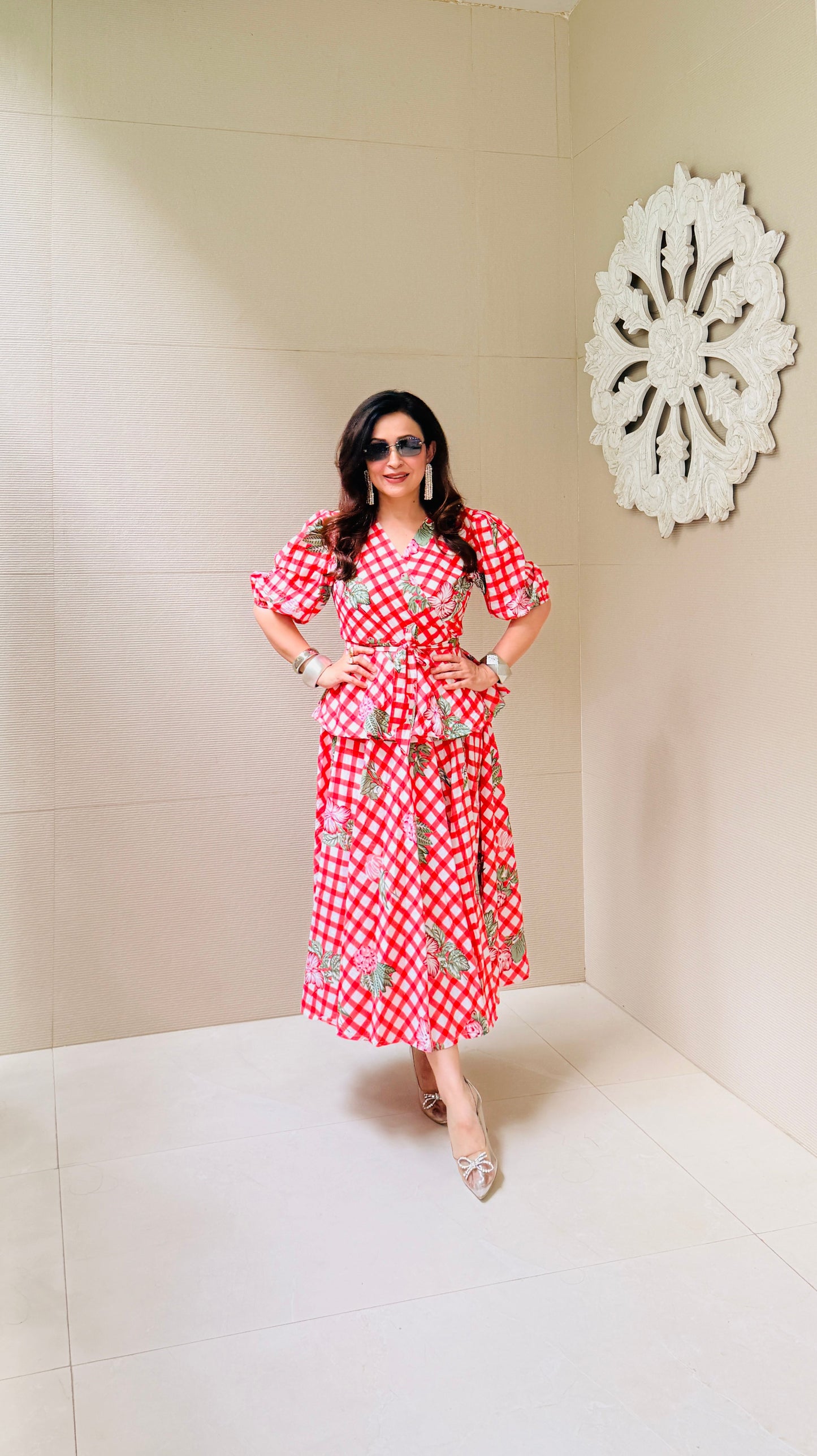 Floral Gingham Skirt Top