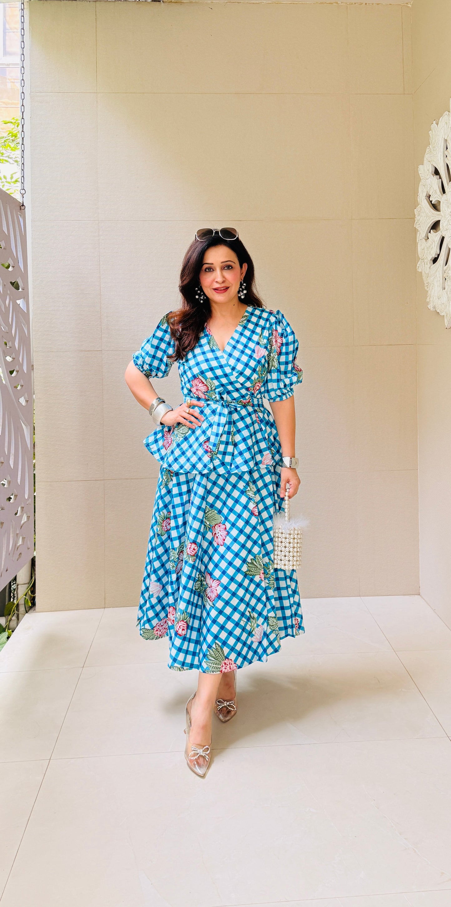 Floral Gingham Skirt Top