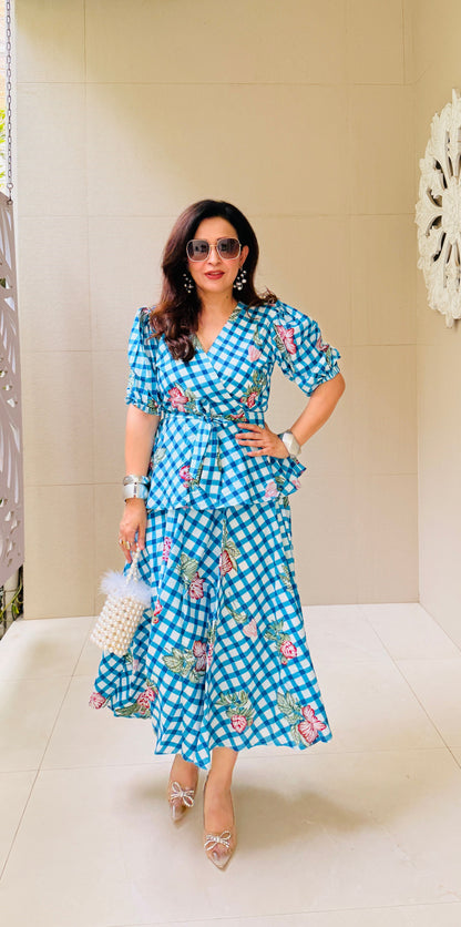 Floral Gingham Skirt Top