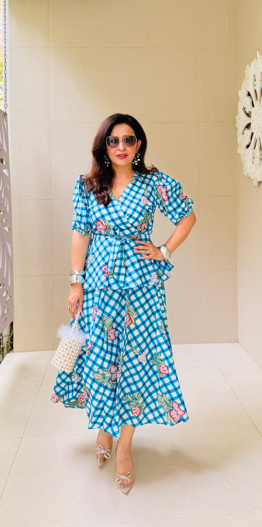 Floral Gingham Skirt Top