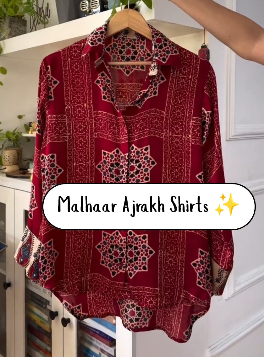 Malhaar Ajrakh Shirt