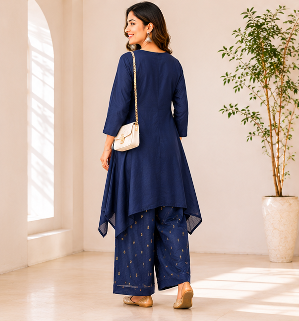 Royal Petal Linen Coord Set