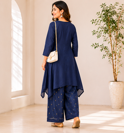 Royal Petal Linen Coord Set