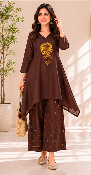 Royal Petal Linen Coord Set