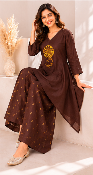 Royal Petal Linen Coord Set