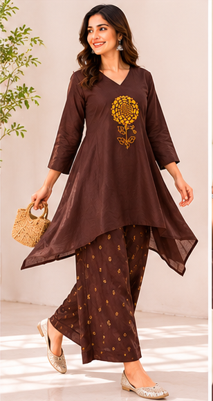 Royal Petal Linen Coord Set