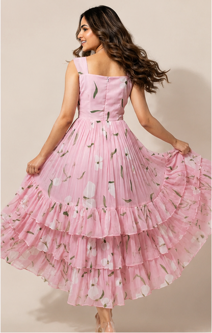 Pink Whisper Ruffle Dress