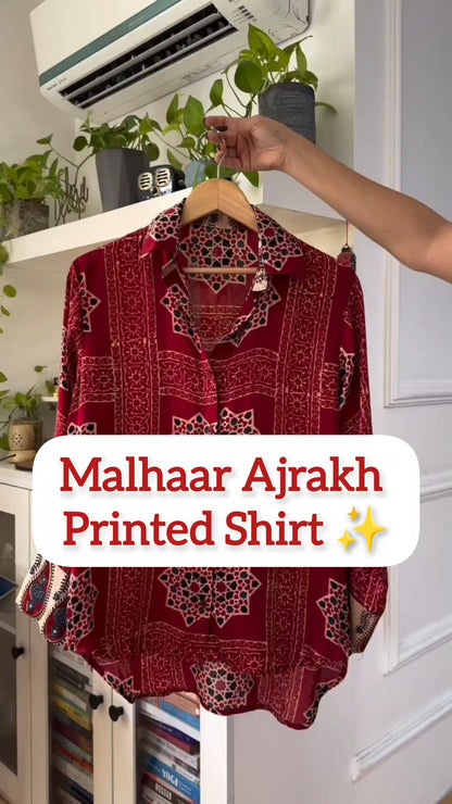 Malhaar Ajrakh Shirt